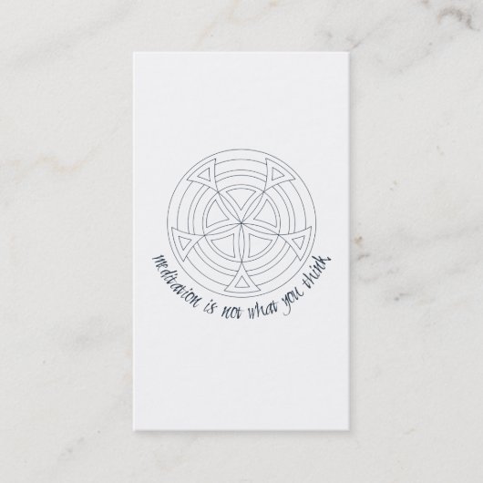 Meditation ist nicht, was Sie denken Visitenkarte (Vorderseite)