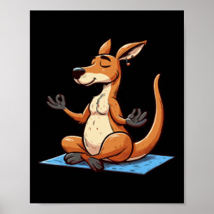 Meditation Känguru Yoga Pose entspannendes Tier  Poster