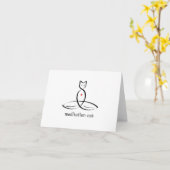 Meditation Katze - Extravaganter Stiltext. Karte (Gelbe Blume)