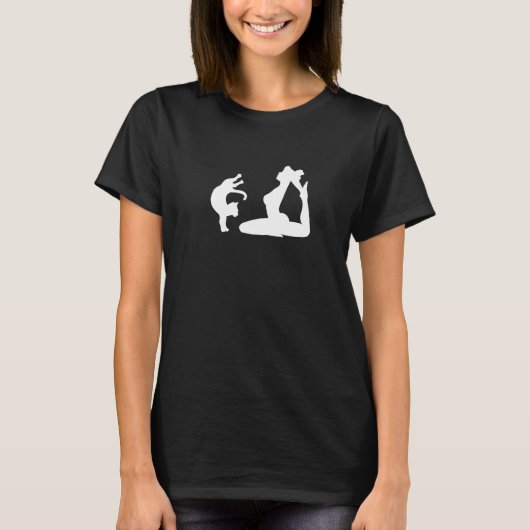 Meditation Katzenfrau Entspannungs-Achtsamkeit Yog T-Shirt (Vorderseite)