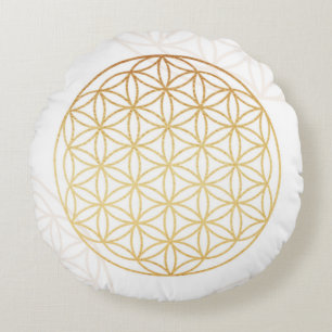 Meditation Kissen Blume des Lebens Gold