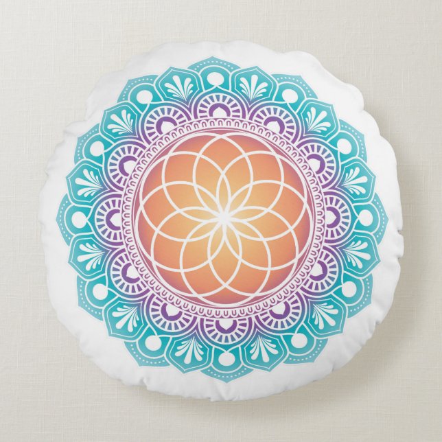 Meditation Kissen Mandala Samen des Lebens (Vorderseite)