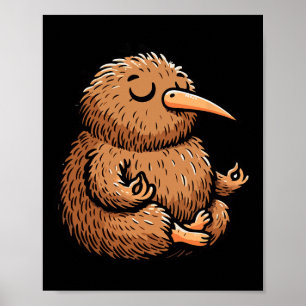 Meditation Kiwi-Vogel-Yogahaltung entspannendes Ti Poster