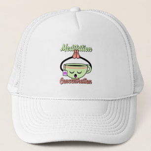 Meditation Konzentration Süße Kaffeetasse Kawaii Truckerkappe
