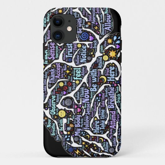 Meditation Körper Inspiration Word Art Case-Mate iPhone Hülle (Rückseite)