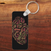 Meditation Körper Inspiration Word Art Schlüsselanhänger (Rückseite)