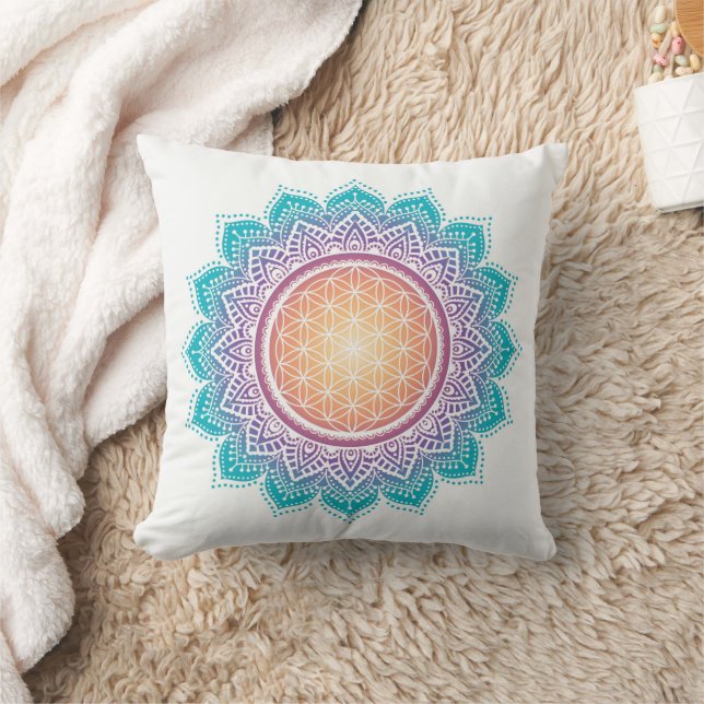 Meditation, Mandala, Blume Kissen (Decke)