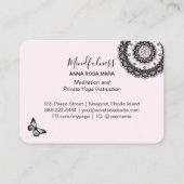 *~* Meditation Mandala Butterfly Yoga Reiki Visitenkarte (Rückseite)