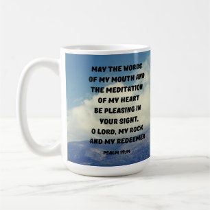 Meditation meines Herzens Psalm 19:14 Bibelverse Kaffeetasse
