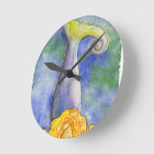 Meditation Mellow Mermaid Runde Wanduhr (Winkel)