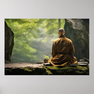 Meditation Monk Ruhe Friedliche Natur Poster