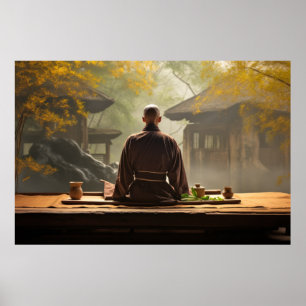 Meditation Monk Ruhe Friedliche Natur Poster