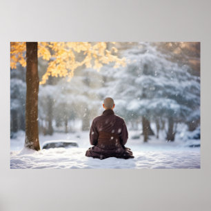 Meditation Monk Ruhe Friedliche Natur Poster