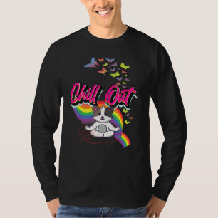 Meditation Niedlicher Katzen Grafik T-Shirt