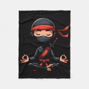 Meditation Ninja Yoga Pose Entspannendes Tier Fleecedecke