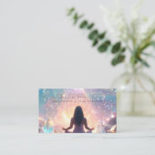 Meditation pastellglänzende Universum-Pyramide Visitenkarte (Stehend Vorderseite)
