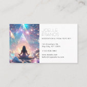 Meditation pastellglänzende Universum-Pyramide Visitenkarte (Rückseite)