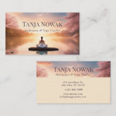 Meditation Pastellsee und Mond Visitenkarte (Vorne/Hinten)