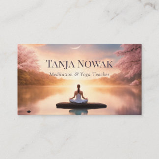 Meditation Pastellsee und Mond Visitenkarte
