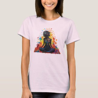 Meditation Pose Frauen Kunst Lotus Pose Meditieren T-Shirt