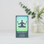 Meditation: Retro Strahlen Visitenkarte (Stehend Vorderseite)