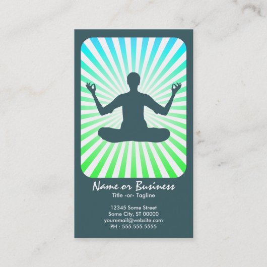 Meditation: Retro Strahlen Visitenkarte (Vorderseite)