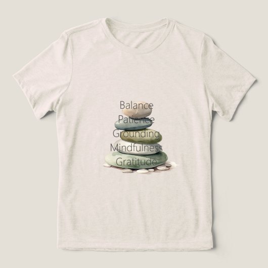 Meditation Rocks Balance Mindfulness Yoga Tri-Blend Shirt (Design Vorderseite)