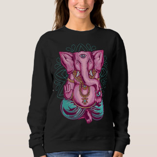Meditation Rosa Elephant Yoga Spirituell Sweatshirt