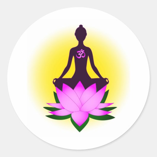 Meditation Runder Aufkleber (Vorderseite)