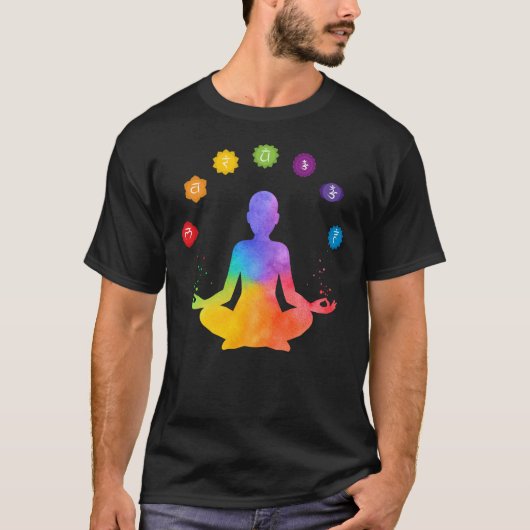 Meditation Seven Chakras Magical Spiritual Gift T-Shirt (Vorderseite)