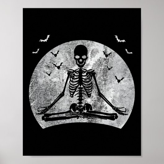 Meditation Skeletton Yoga Lover Halloween Mondkost Poster (Vorne)
