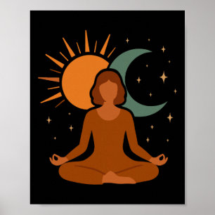 Meditation Sonne Mond Yoga Spirituelle Selbstfürso Poster