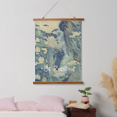 Meditation Spirituelles Gebet Frau Blau Wandteppich Mit Holzrahmen (Schlafzimmer)