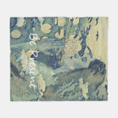 Meditation Spirituelles Gebet Frau Blue Sleep Fleecedecke (Vorderseite (Horizontal))