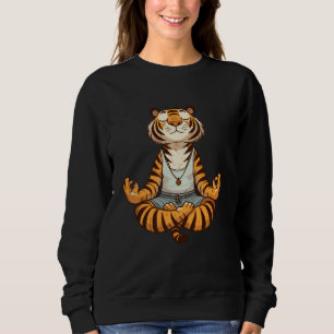 Meditation Tiger Yoga Pose Entspannung bei Tieren Sweatshirt