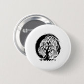 Meditation Trauerweide Baum Mindfulness Buddhismus Button (Vorne & Hinten)