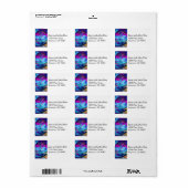 Meditation Tree in Lila Adressaufkleber (Vorne)