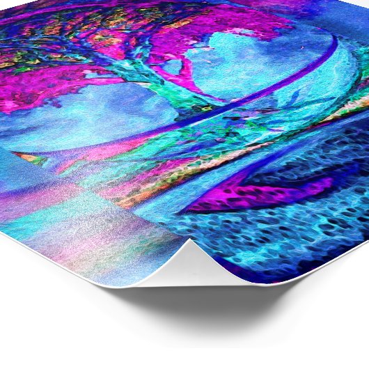 Meditation Tree in Lila Fotodruck (Ecke)