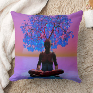 Meditation Tree Throw Pillow Kissen