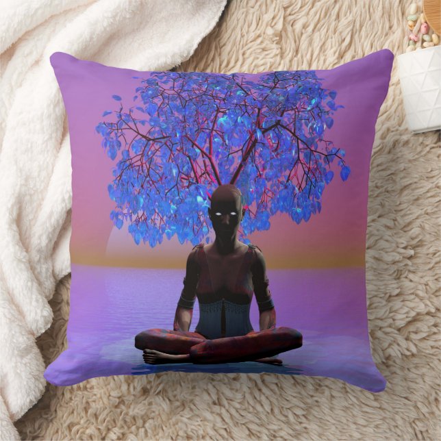 Meditation Tree Throw Pillow Kissen (Decke)