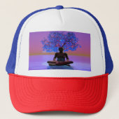 Meditation Tree Trucker Hat Truckerkappe (Vorderseite)