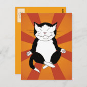 Meditation Tuxedo Kitty Postcard Postkarte (Vorne/Hinten)
