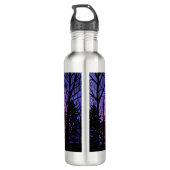 Meditation und die Bäume in einer sternenreichen N Edelstahlflasche (Rückseite)