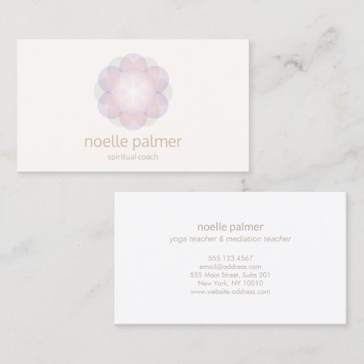 Meditation und Yoga Lehrer Blume des Lebens Mandal Visitenkarte (Vorne/Hinten)