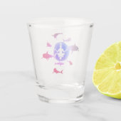 Meditation unter Wasser Schnapsglas (Rückseite)