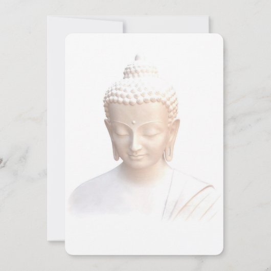 Meditation verbindet Serene Buddha in Weiß Einladung (Rückseite)