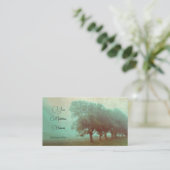 Meditation Vintager, ruhiger Grünwaldbäume Visitenkarte (Stehend Vorderseite)