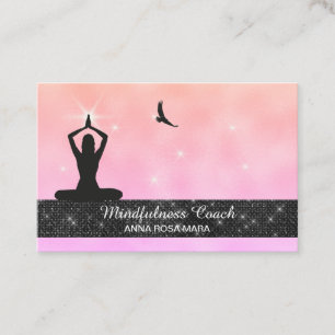 *~* Meditation Vogeladler Pastel Yoga Glitzer Visitenkarte