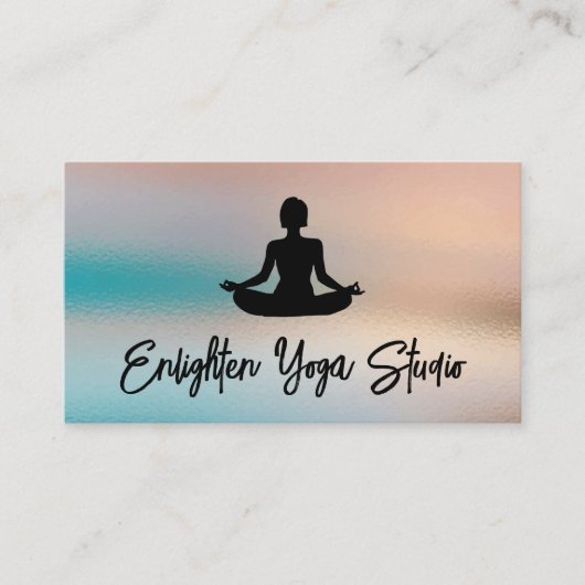 Meditation von Frauen | Abstrakter Shimmer-Hinterg Visitenkarte (Vorderseite)