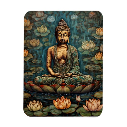 Meditation von Gautam Buddha Art Magnet (Vertikal)